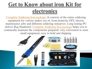 Get to Know about iron Kit for electronics (1)