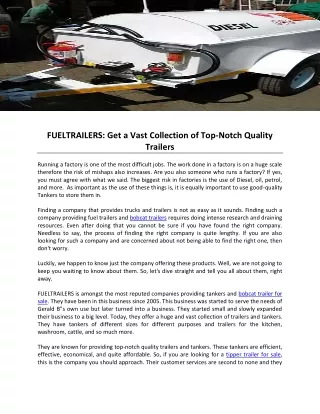 fueltrailers get a vast collection of top notch