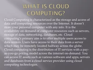 what is cloud computing
