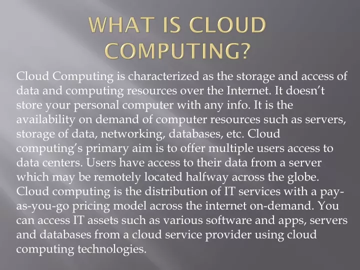 what is cloud computing