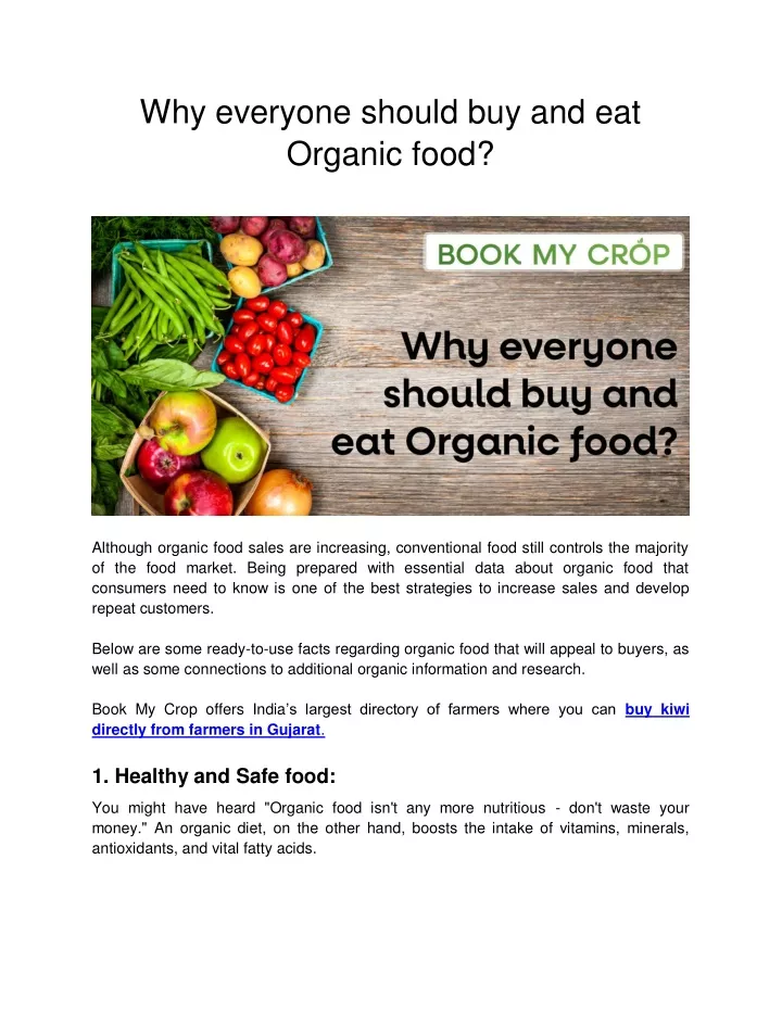 why everyone should buy and eat organic food