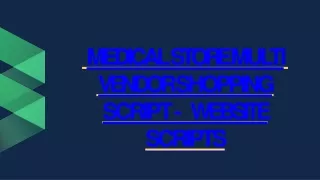 medical store multi vendor shopping script