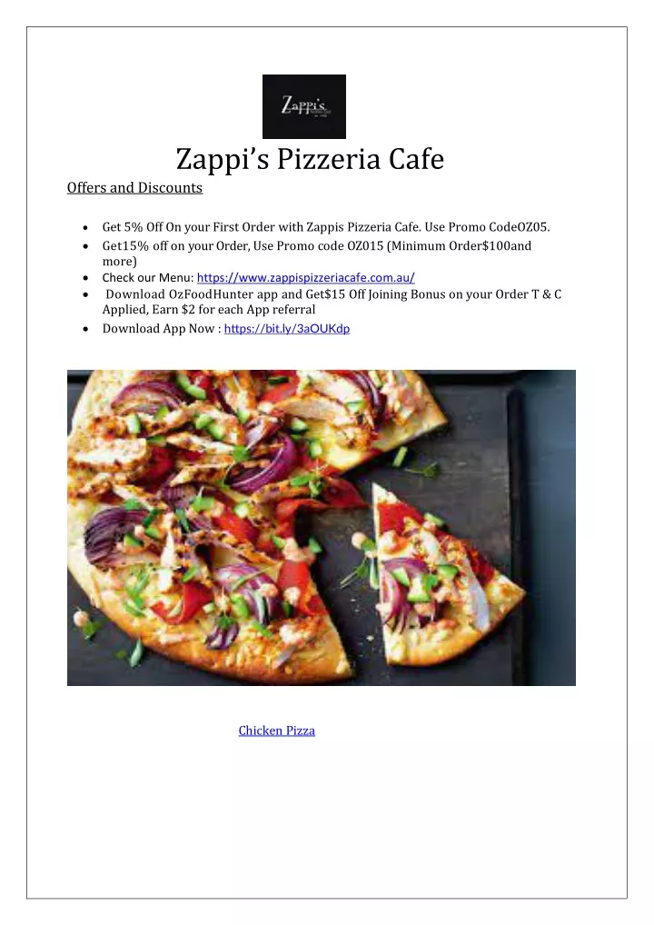zappi s pizzeria cafe offers and discounts