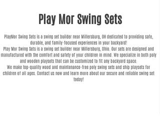 play mor swing sets