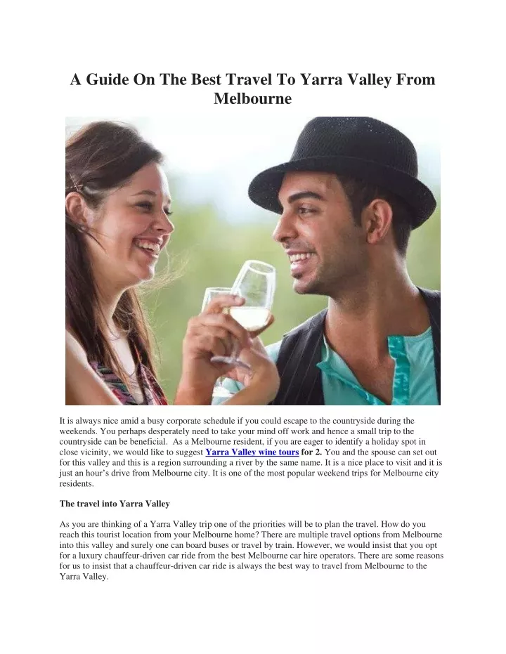 a guide on the best travel to yarra valley from