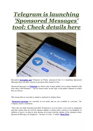 telegram is launching sponsored messages tool