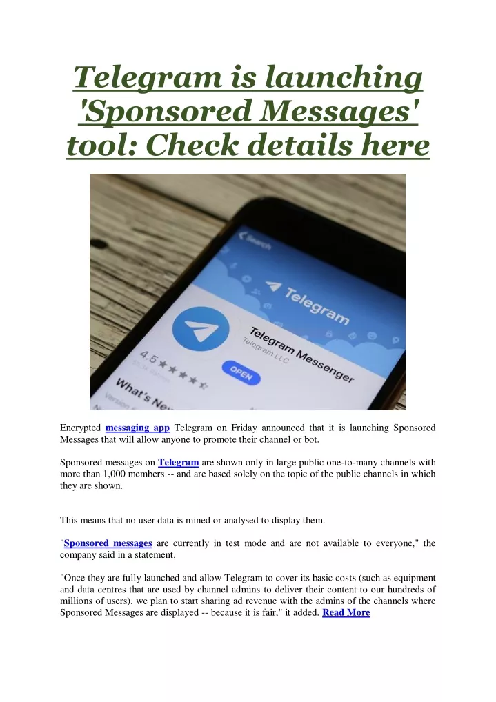 telegram is launching sponsored messages tool