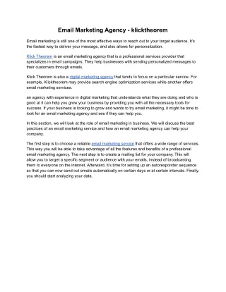 Email marketing agency