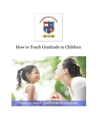 How to teach gratitude to children