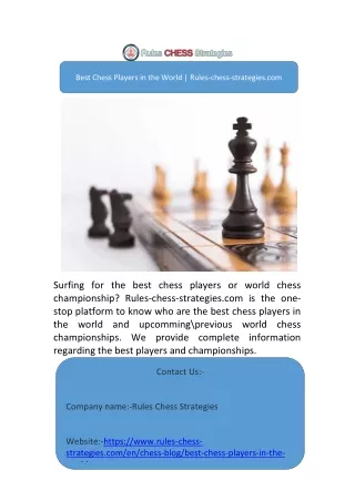 Best Chess Players in the World | Rules-chess-strategies.com