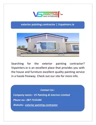 exterior painting contractor | Vspainters.ie