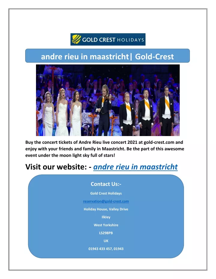 andre rieu in maastricht gold crest