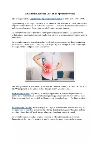 what is the average cost of an appendectomy