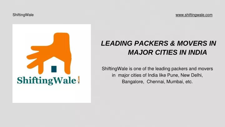 leading packers movers in major cities in india