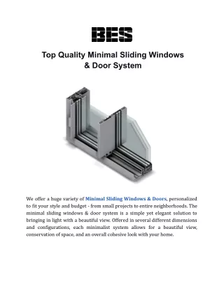top quality minimal sliding windows door system