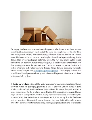 3 Best Reasons To Use Corrugated Boxes For Packaging – Nirmal Packaging