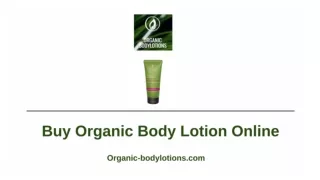 Buy Organic Body Lotion Online
