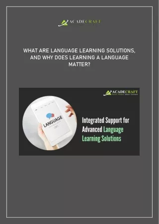what are language learning solutions and why does