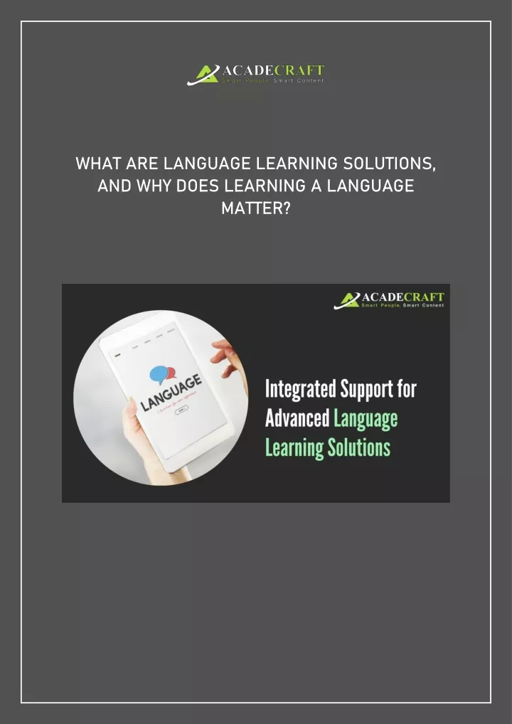 what are language learning solutions and why does