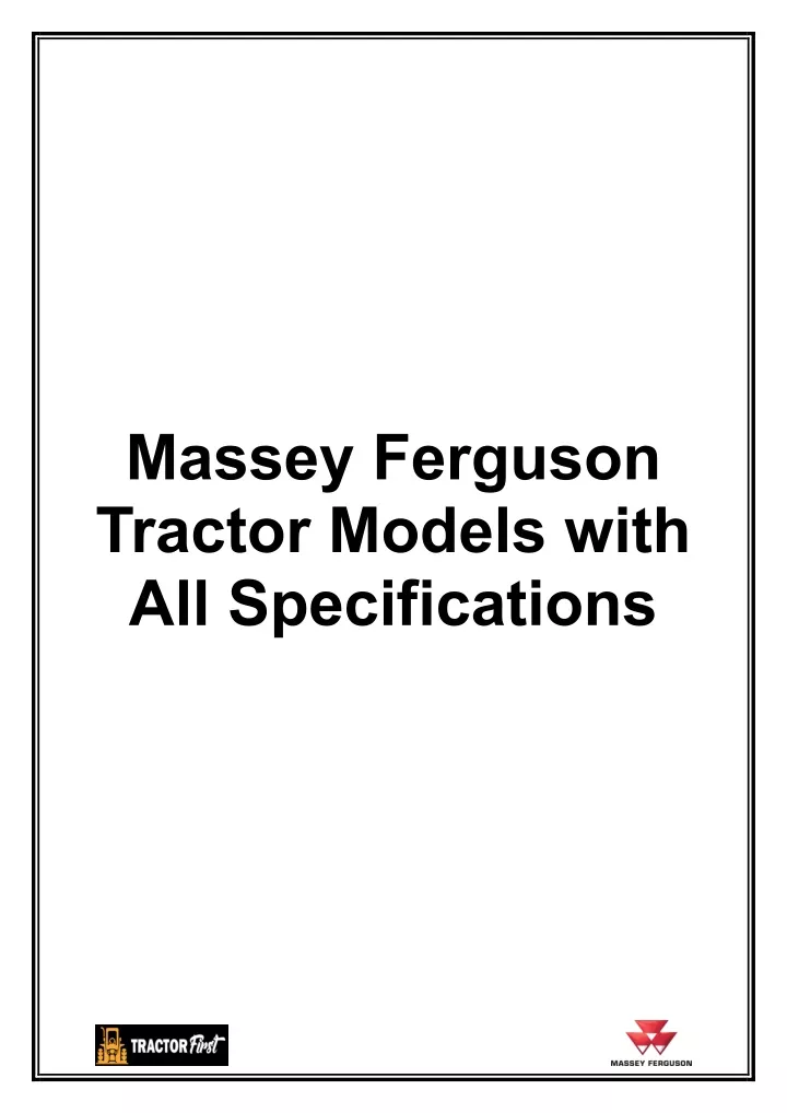 massey ferguson tractor models with