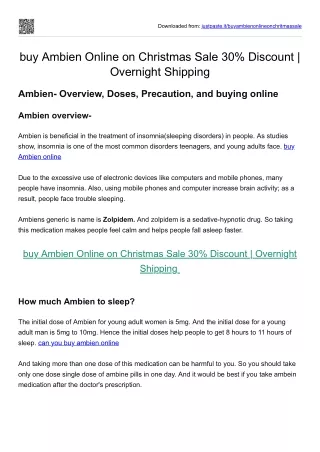 buy Ambien Online on Christmas Sale 30% Discount  Overnight Shipping