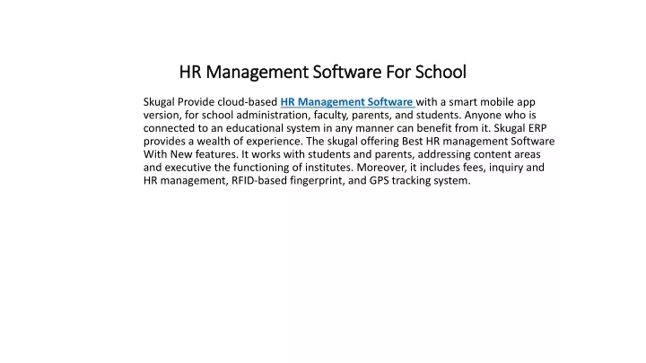 hr management software for school