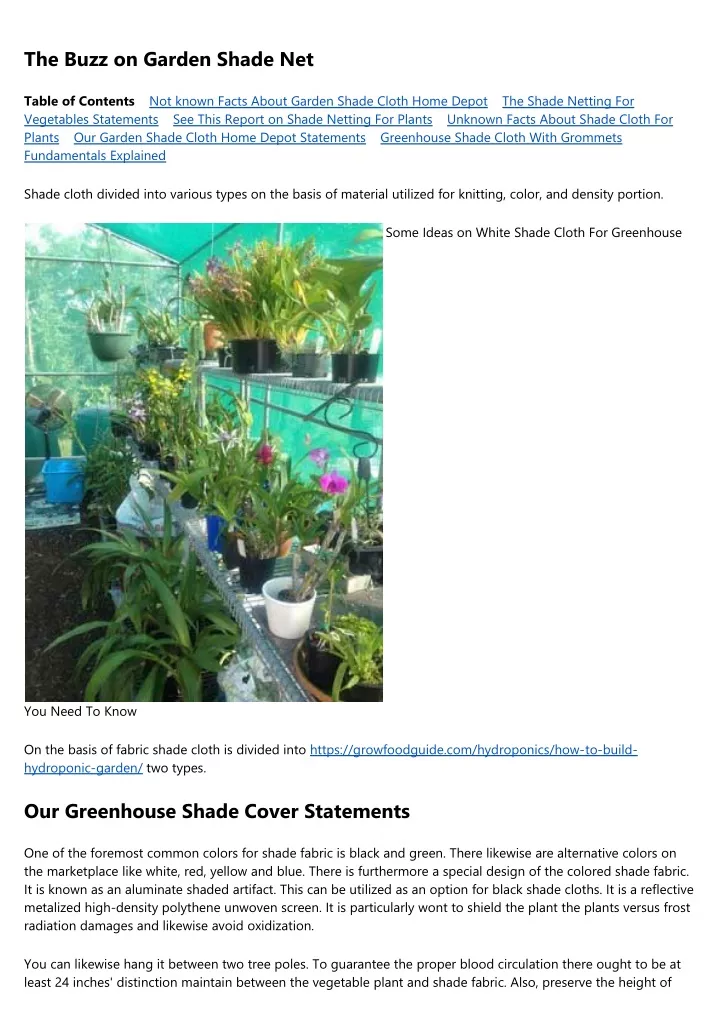 the buzz on garden shade net