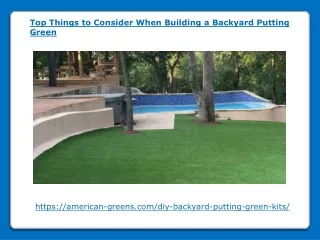 Top Things to Consider When Building a Backyard Putting Green