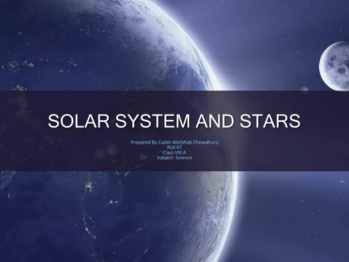 solar system and stars