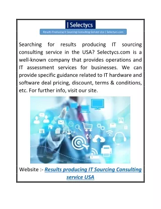 results producing it sourcing consulting service