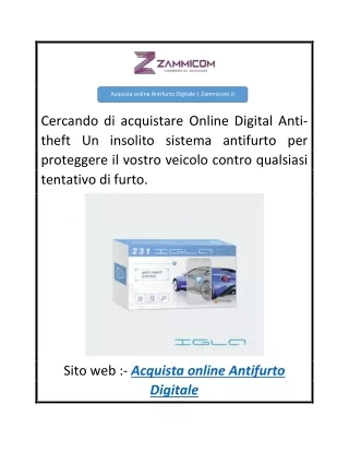 Acquista online Antifurto Digitale  Zammicom.it