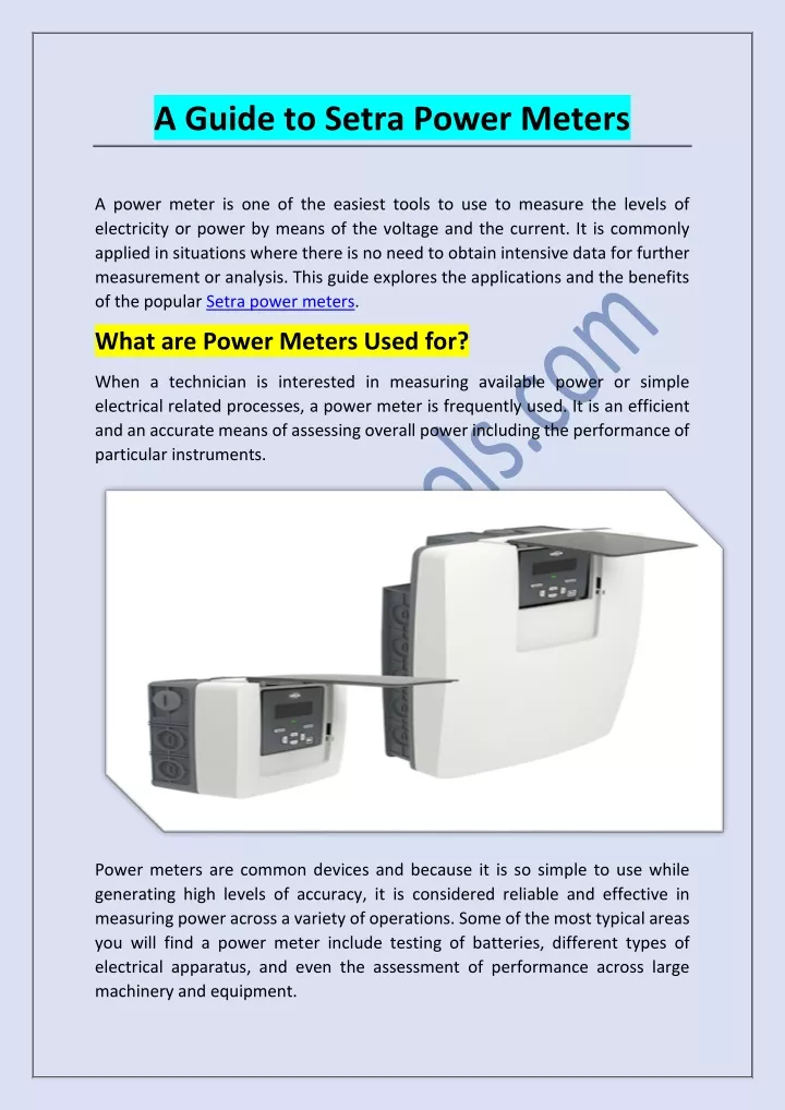 a guide to setra power meters