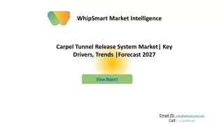 Carpal Tunnel Release Systems Market  Research, Global Analysis | Forecast 2027