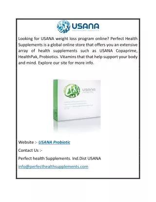 USANA Probiotic  Perfecthealthsupplements.com