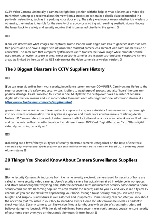 10 Sites to Help You Become an Expert in CCTV Systems Suppliers