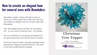 how to create an elegant bow for several uses