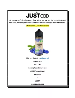 CBD Vape Oil  justcbdstore.com