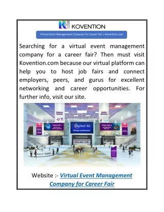 Virtual Event Management Company for Career Fair  Kovention.com