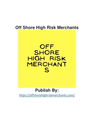 off shore high risk merchants
