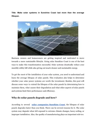 title make solar systems in sunshine coast last