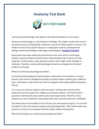 anatomy test bank