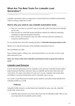 what are the best tools for linkedin lead