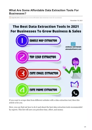 what are some affordable data extraction tools