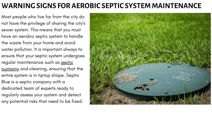 warning signs for aerobic septic system
