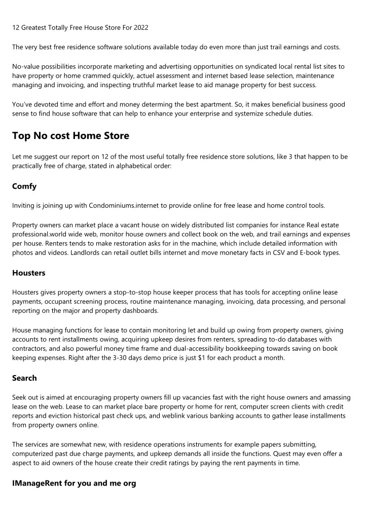 12 greatest totally free house store for 2022