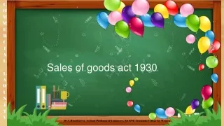 SALE OF GOODS ACT 1930