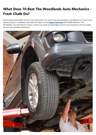 Why You Should Spend More Time Thinking About auto repair Woodlands