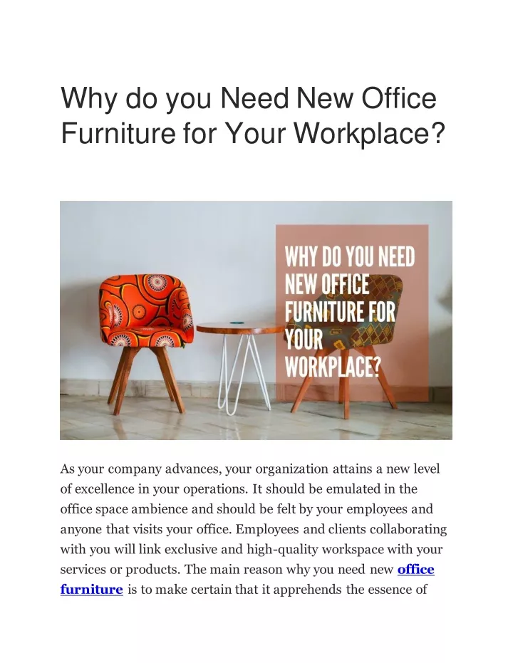 why do you need new office furniture for your