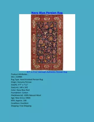 Navy Blue Persian Rug | Mansion Size Rugs