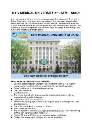 kyiv medical university of uafm about
